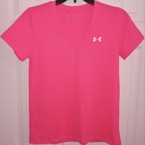 under armor women's v-neck tee heat gear size small